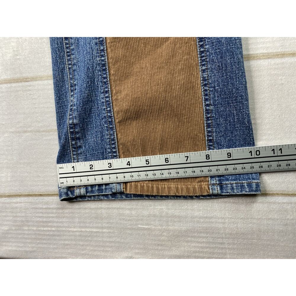 Vtg The Blues Womens Jeans Sz 16 Blue Denim & Corduroy Wide Leg High Rise Retro - Picture 5 of 9